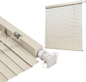 Room Darkening Mini Blind No Drill 32-55 Inch Width Inch Length, 1 Slat Aluminum Venetian Blinds, Cordless Horizontal Windows Blinds for Interior(Beige)
