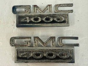 2 Vintage GMC 4000 Truck Fender Embelms OEM GM