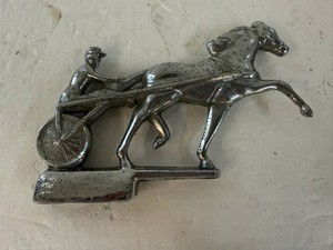 Vintage Metal Car Horse Jockey Hood Ornament