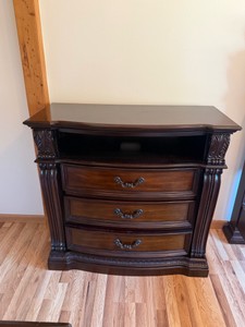 3 - Drawer Wood Dresser with Storage Compartment on Top