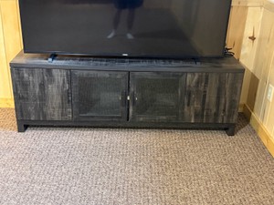 Entertainment Center with Double Doors and Glass Front (TV not included)