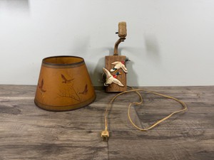 Vintage Verplex Wall Hanging Lamp with Shade - Mallards on Shade and Lamp