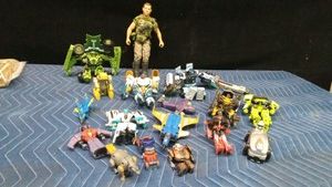 lot of transformers and a 12 military figure