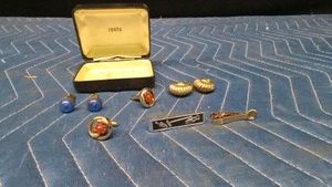 Swank tie clasps, ANK cufflinks, Sono earrings