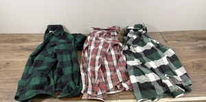 3 - plaid long-sleeve flannel button up shirts