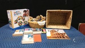 Better builders child set, basket of bears and more, calendars and a large basket