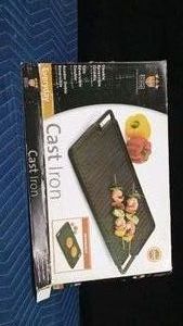 Double Reversible cast iron griddle