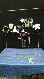 Heavy metal decorative garden stakes