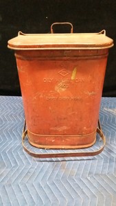 Vintage Oily metal waste can