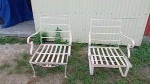 metal lawn chair and 1 metal lawn rocker