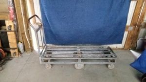 Heavy duty metal cart with 6 wheels