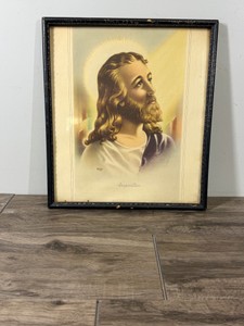 Vintage 1942 lithograph print titled Inspiration by the artist McConnell, originally published by the S.P. Co. (Standard Publishing Company).