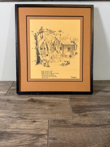 Framed satirical cartoon print by the celebrated American cartoonist Richard Guindon.