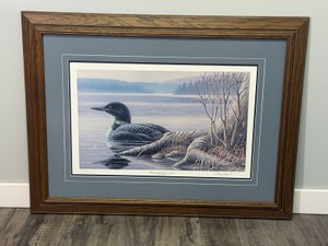 Framed, Signed and Numbered Print by Don BreyFogle - End of Summer Loon