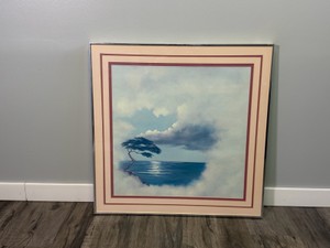 Surrealist landscape art print titled Ocean View Bonsai Tree by the artist Gregg