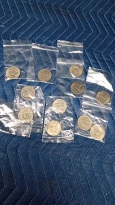 1972, 1976 and1978 US President Dwight Eisenhower dollar coins