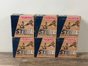 6 - Boxes of 12 Gauge Steel Federal Shotgun Shells - see description for more info
