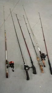 6 Fishing rod and 3 fishing rods