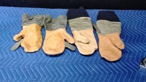 2 prs of reversible US Military Arctic Mittens with deerskin palms