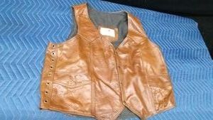 Brown leather vest
