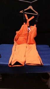 orange insulated water resistant Field & Stream hunting bibs