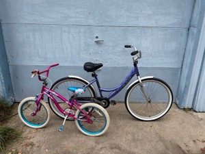 kids Bike and a Adult Womens Bike