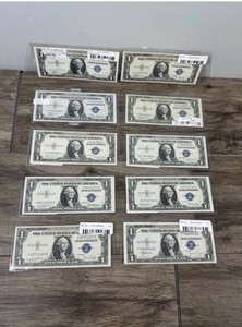 10 - 1935 One Dollar Silver Certificates - A thru H