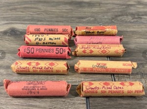 10 - Rolls of Wheat Pennies