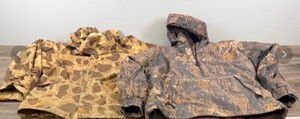 2 - Camouflage Hunting Jackets - Gortex and Winter Jacket - Both are Hooded and both show wear - winter one is XLReg and the