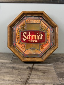Vintage Schmidt Beer octagonal lighted sign