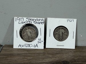 2 -  Silver Standing Liberty Quarters - 1917 & 1927