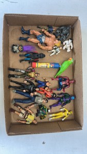 action figures, Jurassic Park, Power Rangers, DC, he-man, Batman