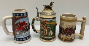 Vintage Collectible Budweiser Beer Steins