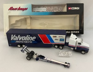 Corgi Brand Limited Edition With Numbered Certicficate 164 Scale Die Cast NHRA Race Series Joe Amato Semi Set #2 Valvoline Amato Racing Team Transporter