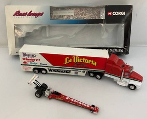 Corgi Brand Limited Edition With Numbered Certicficate 164 Scale Die Cast NHRA Race Series DARRELL GWYNN, La Victoria Salsa Racing Team Transporter