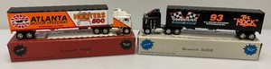 Misc. 164th Scale Die Cast Limited Edition Racing Champions Kenworth K100E Semi And Trailer Banks Including HOOTERS And More