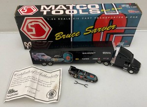 Collectible Racing Champions 164th Scale Die Cast Limited Edition 1 Of 2,500 (Bruce Sarver) Matco Tools Racing Transporter And Car