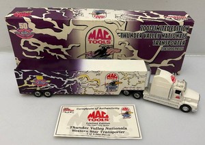 Collectible 2001 Limited Edition 1 Of 5,000 Racing Champions 164th Scale Die Cast Thunder Valley Nationals Mac Tools Racing Transporte