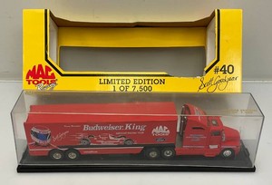 Racing Champions Collectible  Limited Edition 1 Of 7,500 164 Scale Die Cast Budweiser King Mac Tools Scott Goodyear Racing Team Transporter With Display Cace
