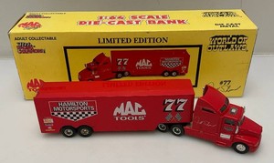 Racing Champions Collectible  Limited Edition 164 Scale Die Cast World Of Outlaws Mac Tools Racing Hamilton Motorsports Racing Team Transporter BANK
