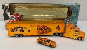 Racing Champions Under The Lights Metallic Finish 164th Scale Die Cast NASCAR Bobby Hamilton Racing Team Transporter And Car