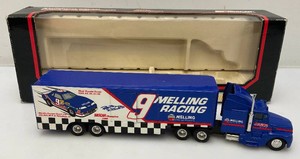 1991 Racing Champions 164th Scale Die Cast Cab Bill Elliott Melling  NASCAR Racing Team Transporter