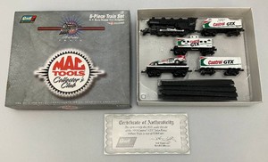 Vintage Rivell Brand Minature Collectible Limited Edition 1 Of 5,004 Sets Die Cast Castrol GTX John Force Tribute 6-Piece Train Set  With COA