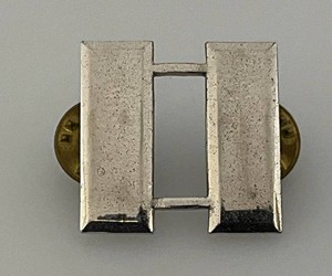 Vintage STERLING SILVER Military Double Bars Pin (8.86 Grams Overall)