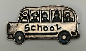 Mexico 925 Marked 2 School Bus Brooch 8.92 Grams
