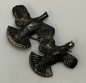 Vintage STERLING SILVER Lynn Bogue Hunt (1878-1960) Grouse In Flight Brooch Signed 1 78 7.67 Grams