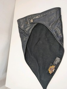 Black textured Harley-Davidson leather face mask bandana