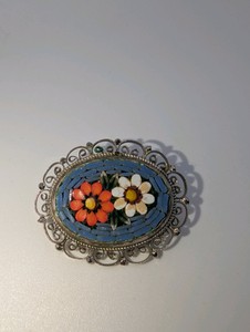Vintage Italian micro-mosaic brooch