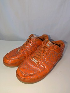 Custom Orange Nike Coach Sneakers, Size 7