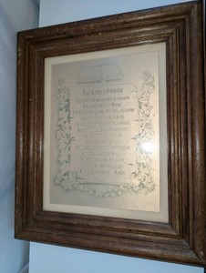 Vintage framed gold-foil print of The Lords Prayer